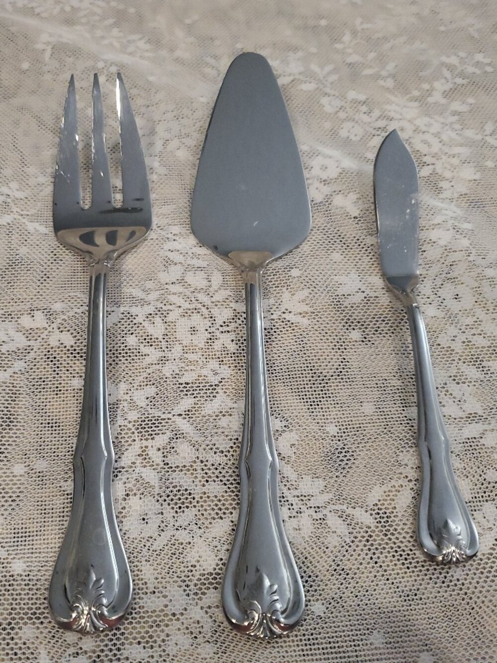 Reed & Barton 18/10 stainless flatware BRISTOL Glossy 3 piece Serving Misc. Lot